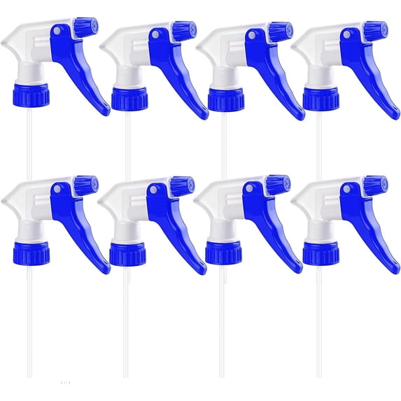 NOGIS Spray Bottle Nozzles Plastic Heavy Duty Trigger Spray Nozzle 8Pcs Replacement Head Leak Proof Water Bottle Spray Nozzles Adjustable Head Sprayer (Blue)