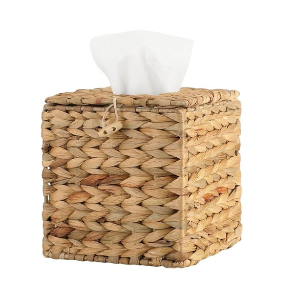 NOGIS Square Tissue Box Holder Decorative Woven Tissue Box Cover Decorative Napkin Holder Automotive Decoration Tissue Cover for Bathroom Vanity Countertops, Bedroom, Desks, Tables, Kitchen