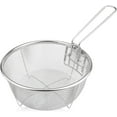 thumbnail image 1 of NOGIS Stainless Steel Drain Basket, Multifunctional Foldable Deep Fry Basket - Round Wire Mesh French Chip Frying Serving Food Presentation Tableware with Folding Handles（20x20cm）, 1 of 7