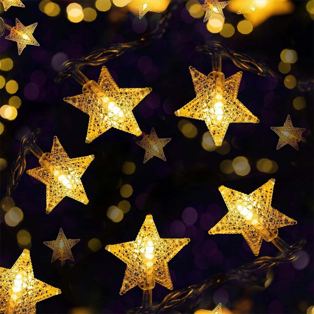 NOGIS Star Lights Star String Lights Battery Operated, 20Ft 40 LED Warm ...