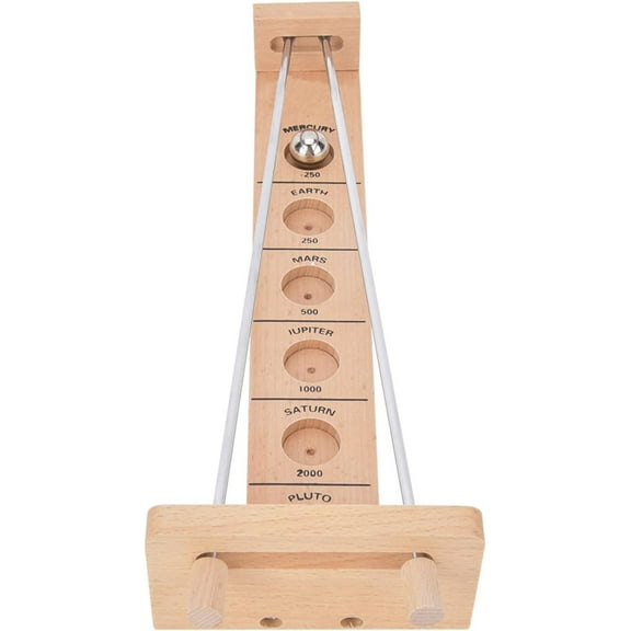 NOGIS Stick and Ball Game, Shoot The Moon Games Funny Interactive Tabletop Game Steel Ball Rolling Game, Endurance Balance Development Game Family Party Games Retro Toys for Teens Adults (Wood)