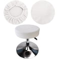 thumbnail image 1 of NOGIS Stool Covers Round,2 Pack Stretch Round Bar Stool Covers Elastic Bar Chair Covers Bar Stool Seat Covers Washable Stool Cushion Slipcover for 12-14 Inch Chair(White), 1 of 7