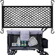 NOGIS Stroller Wagon Cargo Net, 13.78 x 27.56 Inches Adjustable Retractable Stroller Cargo Net for Large Capacity Stroller Accessories Compatible Black
