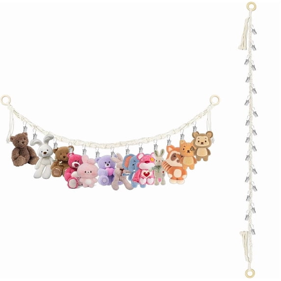 NOGIS Stuffed Animal Storage Chain - 78.4 inch Toys Holder for Plush Animal Hanging or Corner Stuffed Animal Storage Suitable Hanging Plush Toys, Hats, Socks, Photos,Nursery Room Wall Decor