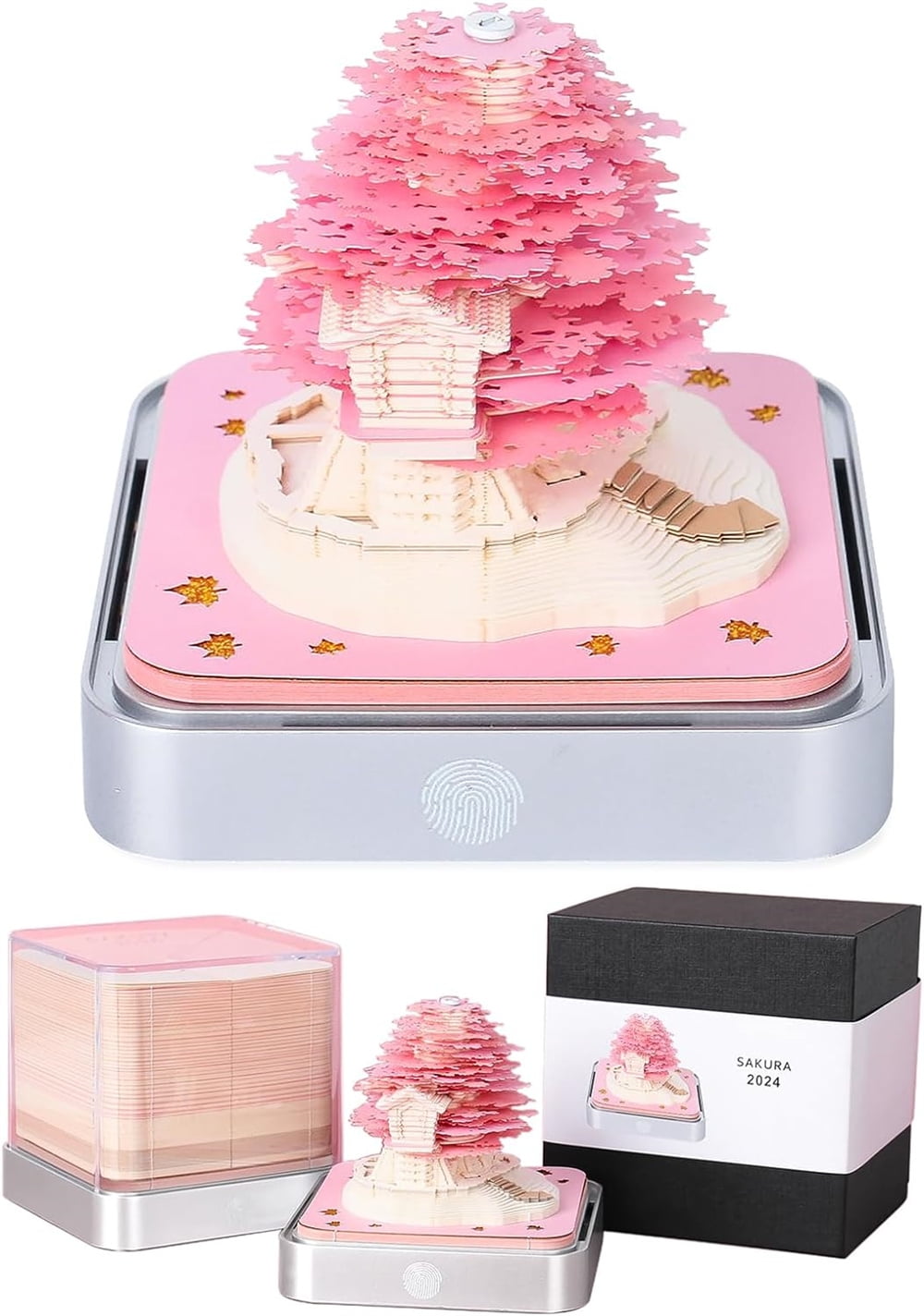NOGIS Time Piece Calendar with LED Light 2024, 3D Art Desk