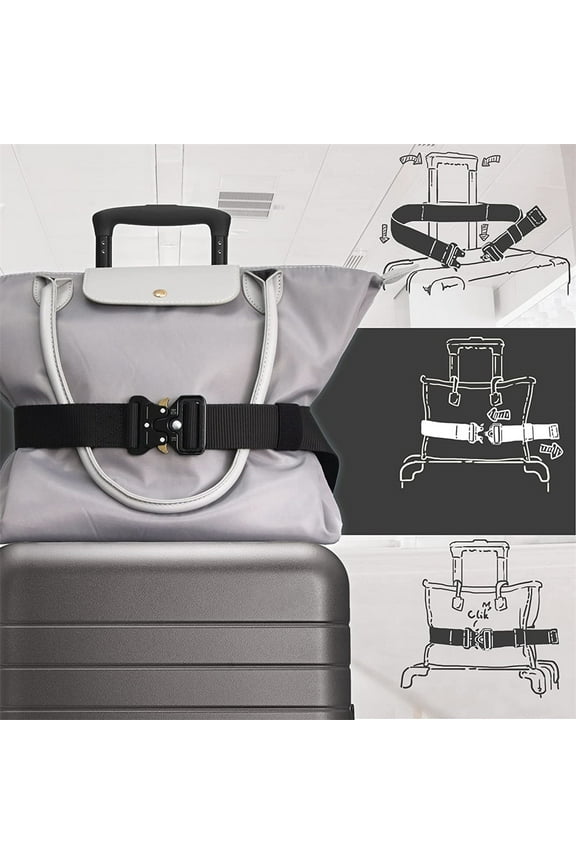 Travel Belt for Luggage - Stylish & Adjustable Add a Bag Luggage Strap for Carry On Bag - Airport Travel Accessories for Women & Men