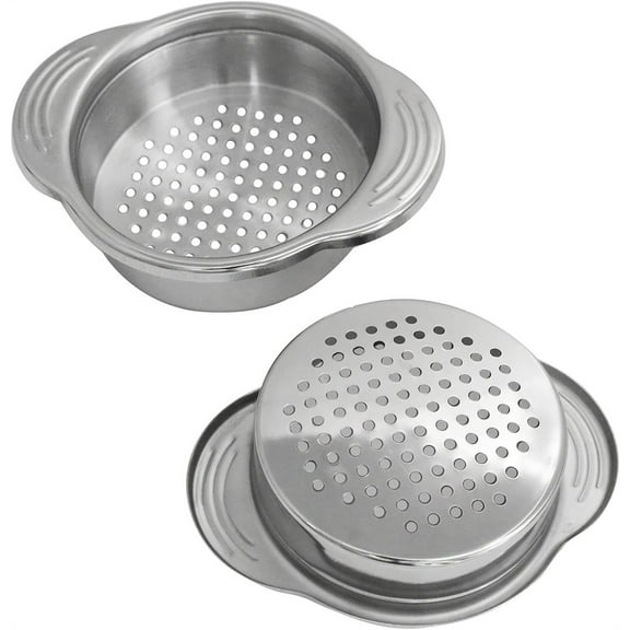 NOGIS Tuna Can Strainer 2pcs, Stainless Steel Food Can Strainer Sieve Tuna Strainer Press Canned Food Drainer Strainer Tuna Press Can Filter for Kitchen