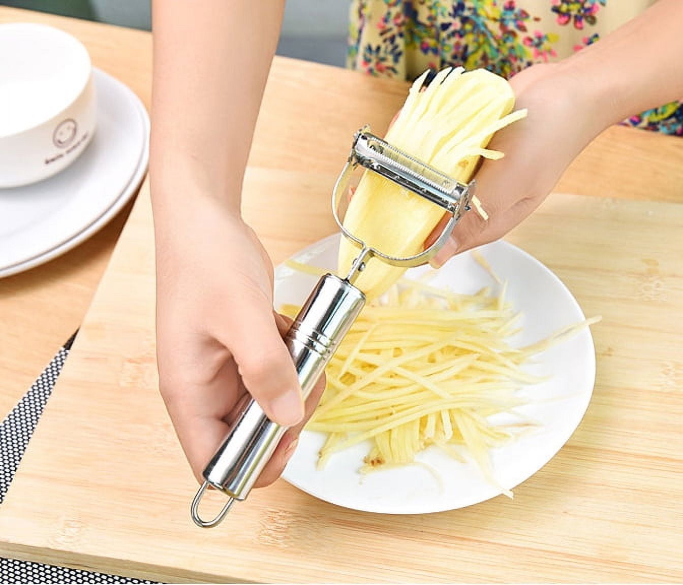 2 In 1 Fruit Vegetable Tools Stainless Steel Potato Carrot Julienne Peeler  Quality Double-sided Blade Peeler