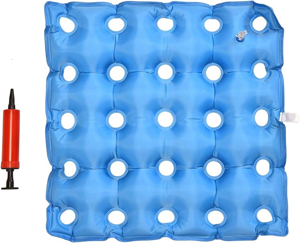 NOGIS Wheelchair Cushion for Pressure Sores - Bed Sore Cushions for Butt for Recliner - Pressure Sore Cushions for Sitting in Recliner - Inflatable Wheelchair Cushions 17" X 17"- Blue
