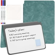 NOGIS Whiteboard Notebook, Portable Dry Erase White Board, Erasable Reusable Whiteboard with 3 Color Marker Pens for Meeting, Business, Office, Home (Light Blue)