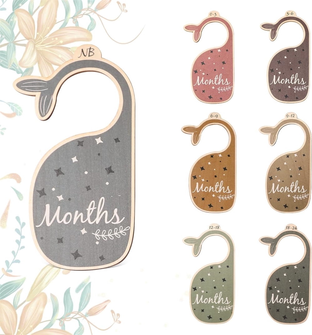 Botanical Nursery Closet Dividers – 7 Sizes, Eucalyptus Leaf Design, Organize Baby Clothes From Newborn To 24M
