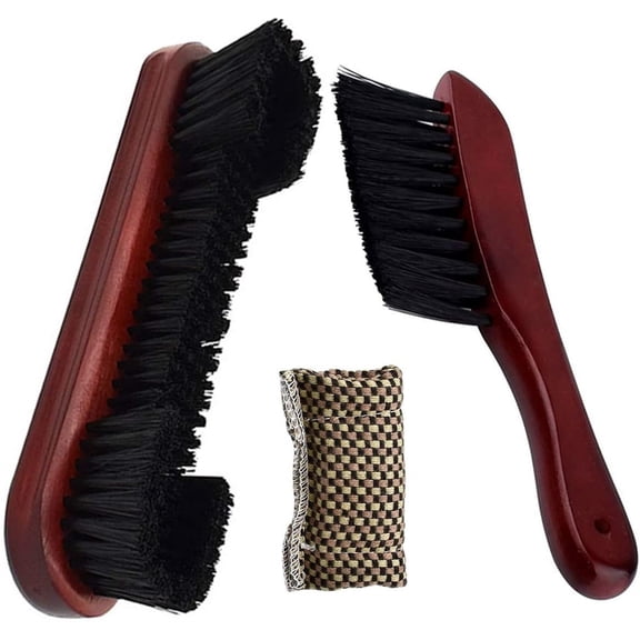 NOGIS Wooden Billiards Pool Table and Rail Brush Set with Cue Shaft Burnisher, Pool Table Accessories Brush Kit for Pool Snooker Table Cleaning and Maintenance