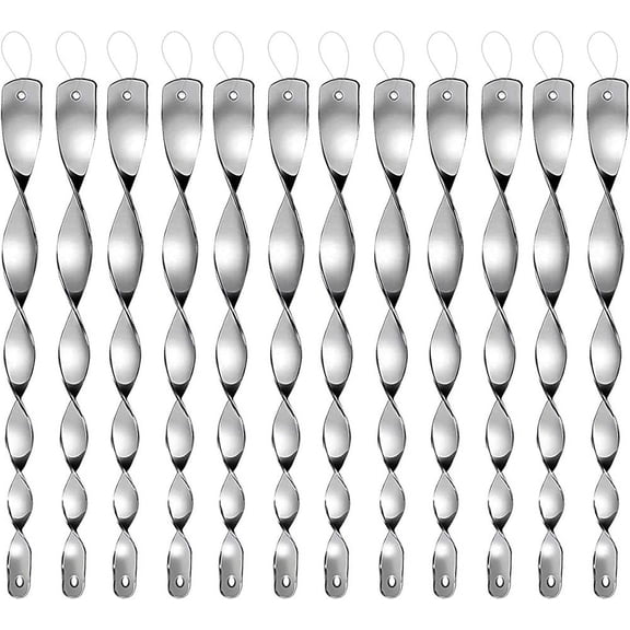 NOGIS Woodpecker Bird Scare Devices,Reflective Scare Rods Control Device to Keep Birds Away from Patio Pool(Christmas Reflective Strip Hanging Home as Decoration) (12PCS,Silver)
