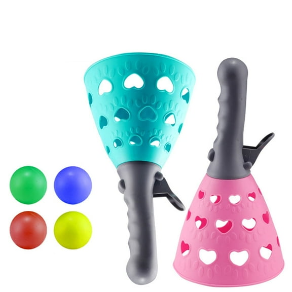 NOGIS Catch Ball Games with 2 Launcher Baskets and 4 Balls Outdoor Indoor Game Activities Summer Beach Swimming Pool Sport Toys Catapult Ball Throwing Ball for Kids Ages4-12+