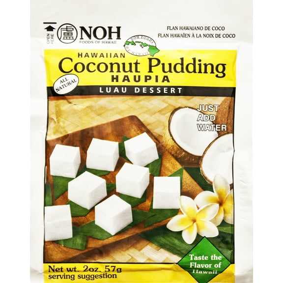 NOH Foods of Hawaii Hawaiian Coconut Pudding, 2 oz Packet, Contains Coconut, Gluten-Free