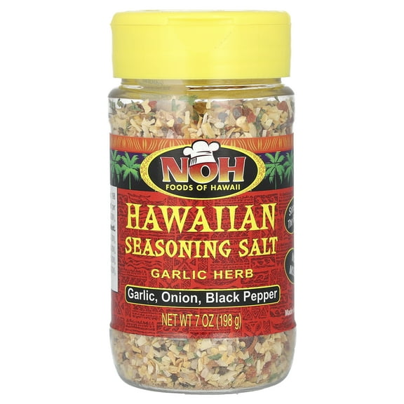 NOH Foods of Hawaii Hawaiian Seasoning Salt, Garlic Herb, 7 oz (198 g)