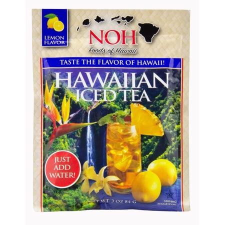 NOH Hawaiian Lemon Powdered Iced Tea Mix, 3 oz, Contains Soy