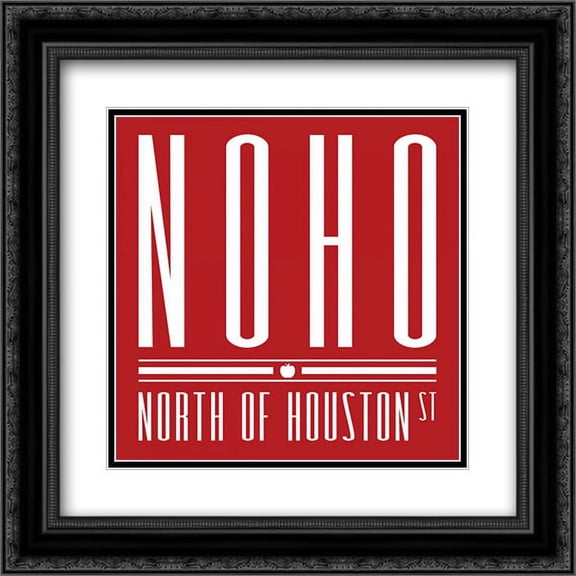 NOHO red 2x Matted 20x20 Black Ornate Framed Art Print by Grey, Jace