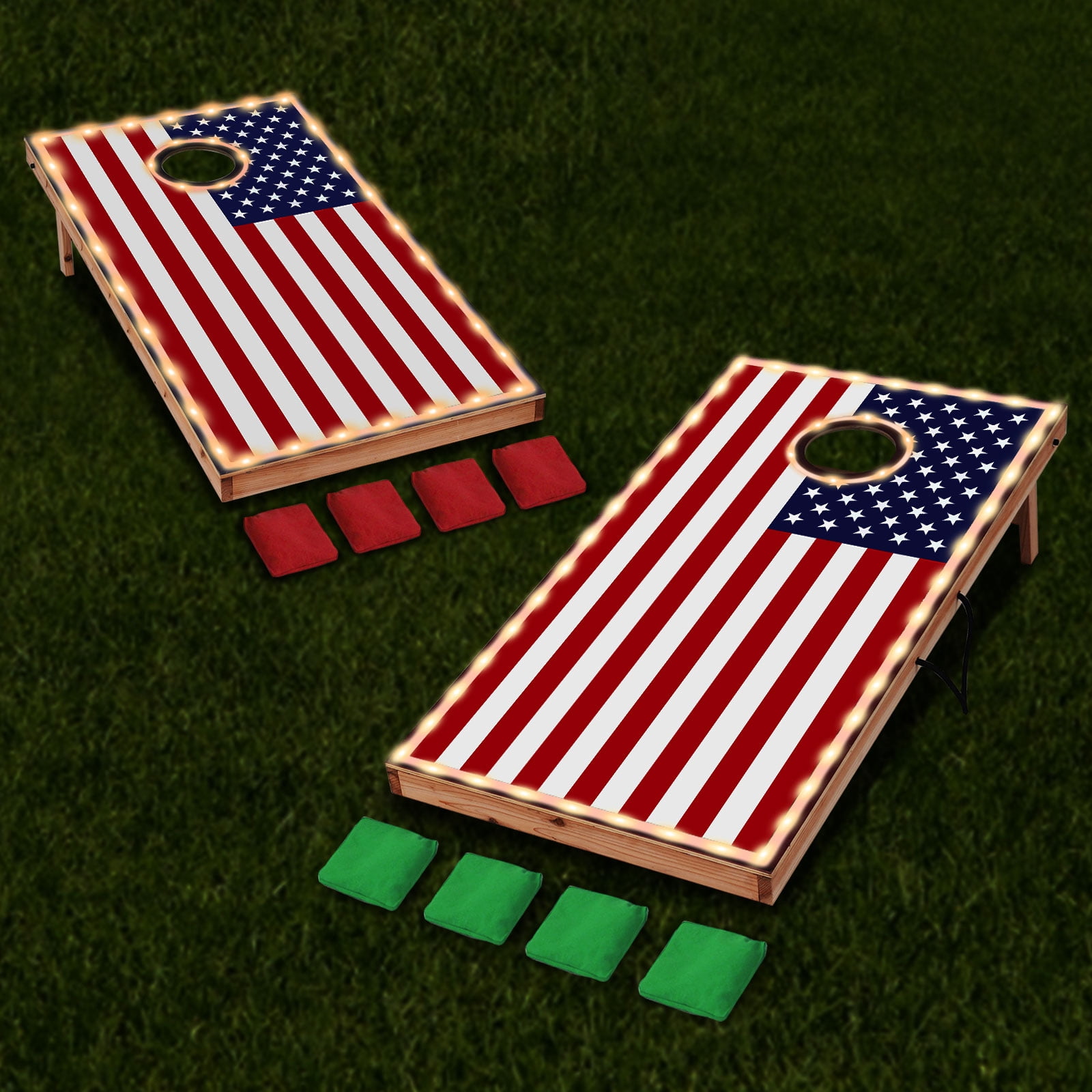NOICOI 4ft x 2ft Led Cornhole Sets Outdoor Yard Games with 16 Color ...