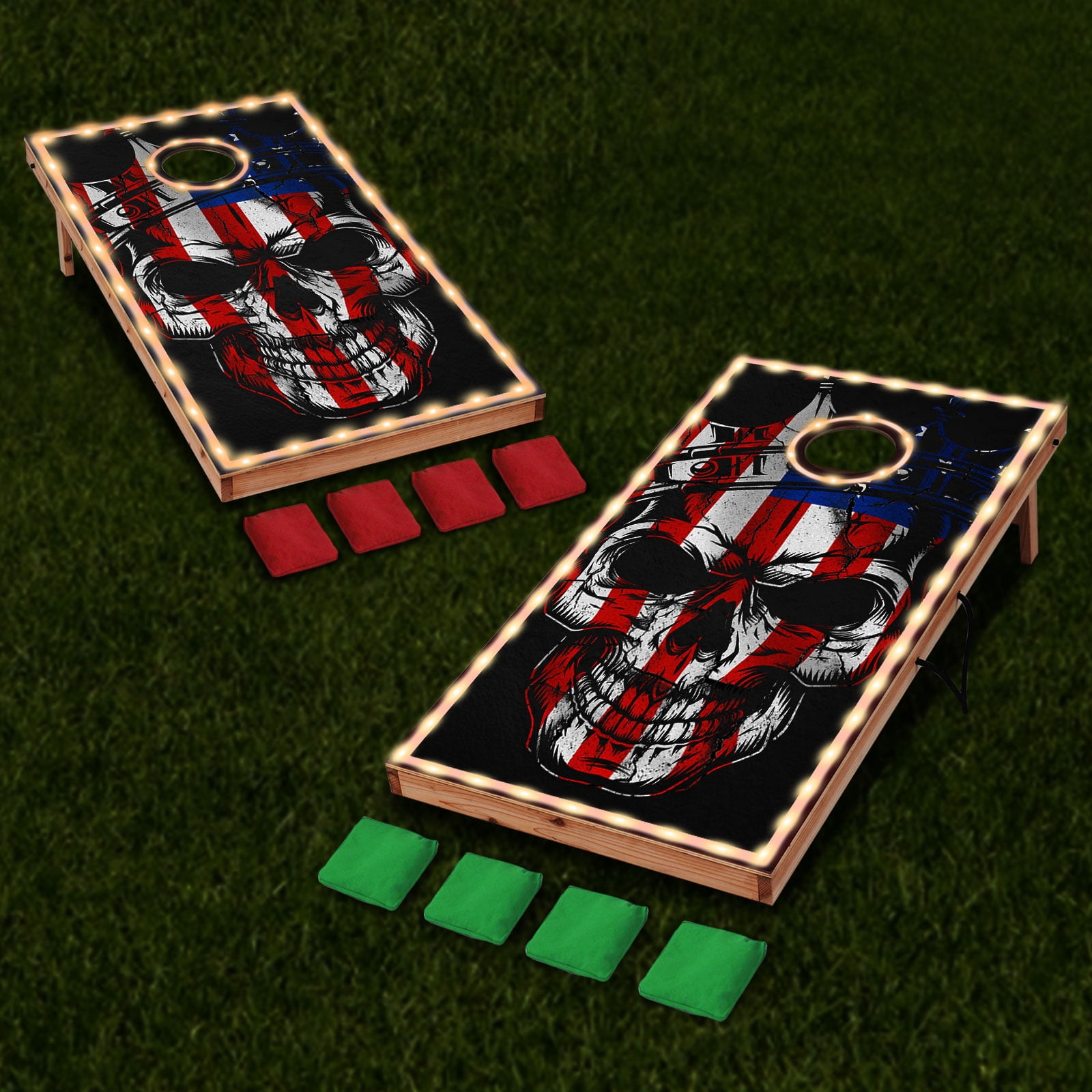 NOICOI 4ft x 2ft Led Cornhole Sets Outdoor Yard Games with 16 Color ...