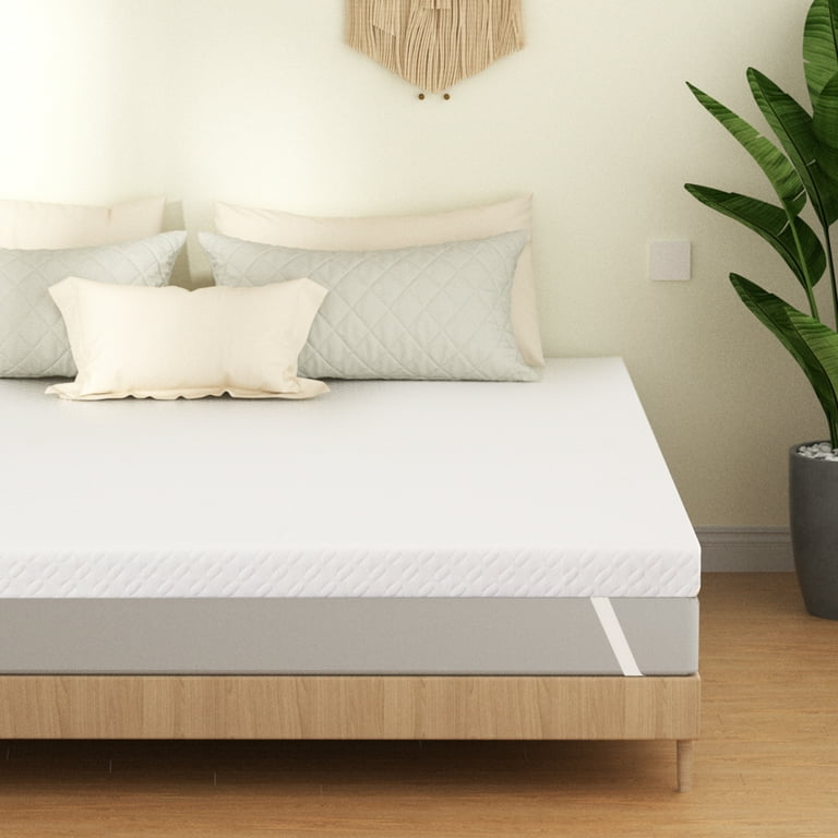 Noicoi Comfortable Twin Full Mattress Topper 6.2x6.6ft Memory Foam CertiPUR US Bamboo Cover