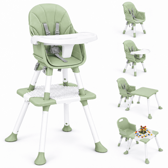 NOICOI 8-in-1 Convertible High Chair with 5-Point Safety Harness for Babies and Toddlers, Feeding Chair for Infant