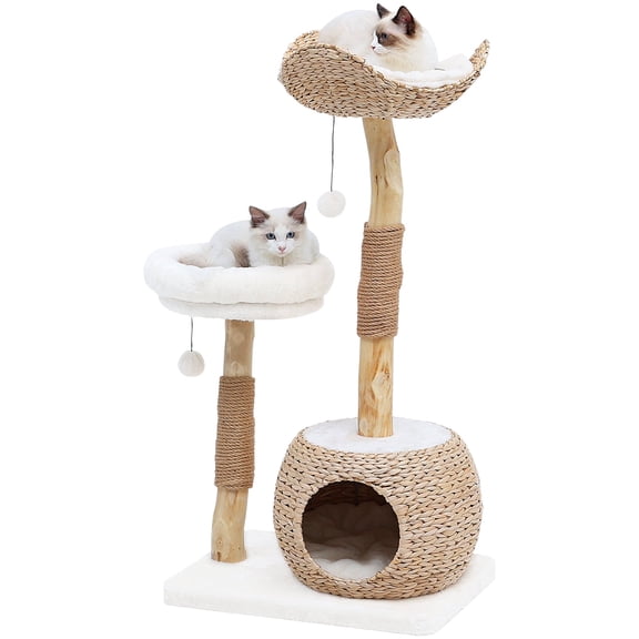 NOICOI Cat Tree Condo 40.5" with Hammock Perch,High-quality Solid Wood Safe&Sturdy