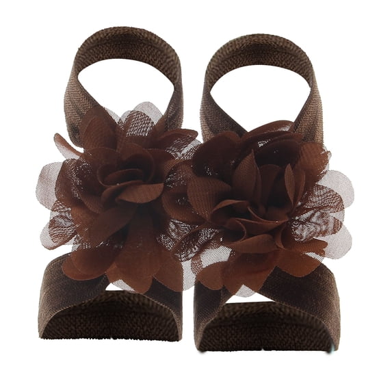 NOKIO Baby Strappy Sandals Baby Summer Sandals Adorable Newborn Sandals Girls' Strappy Sandals 22 Pairs Solid Chiffon Flower Barefoot Sandals Feet Accessories For Baby Girls Toddlers Kids
