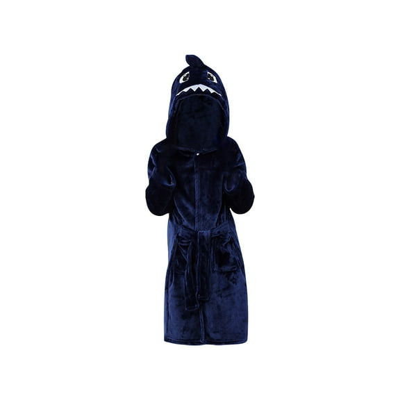 NOKIO Animal Hooded Robe Unisex Soft Fleece Pajama Bathrobe Kids Robe Boys Girls Dinosaur Plush Hooded Bathrobe With Belt Animal Soft Sleepwear Christmas -Gift for Girls Boys