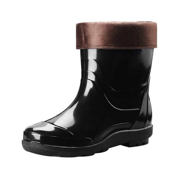 NOKIO Ankle-Length Waterproof Winter Boots For Men Washable Insulated Warm Rain Shoes For Men Man Short Cotton Rainboots Rubber Boots For Garden Man Rain Footwear Rain Shoes