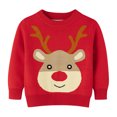 thumbnail image 1 of NOKIO Children'S Festive Santa Claus Sweater Children'S Winter Knit Pullover Toddler Boys Girls Christmas Deer Print Warm Knitted Sweater Long Sleeve Xmas Tops Knitwear Cardigan Coat, 1 of 6