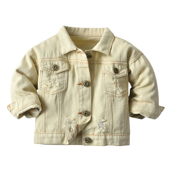 NOKIO Baby Boys Girls Denim Jacket Kids Toddler Button Down Jeans Jacket Top Coat Outerwear Toddler Baby Boys Girls Jean Jacket Kids Denim Jacket Long Sleeve Button Top Coat Casual Outerwear