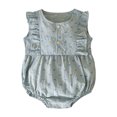 thumbnail image 1 of NOKIO Baby Girl Cute Short Sleeve Ruffle Romper, Lace Romper Baby Girl Girls Sleeveless Heart Prints Ruffle Romper Bodysuits Jumpsuit Clothes Baby Holiday Sleepwear, 1 of 9