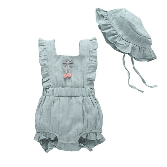 NOKIO Baby Sleeveless Romper Baby Girl Lace Jumpsuit Ruffles Romper Sleeveless Romper Bodysuit Sunsuit Outfits Set Toddler Stylish Summer Bodysuit Baby Short Sleeve Jumpsuit For Summer