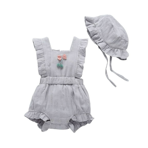 NOKIO Baby Girl Sleeveless Jumpsuit, Baby Rompers With Ruffle Details, Children's Playsuits Baby Girl Clothes Lace Jumpsuit Ruffles Romper Sleeveless Romper Bodysuit Sunsuit Outfits Set