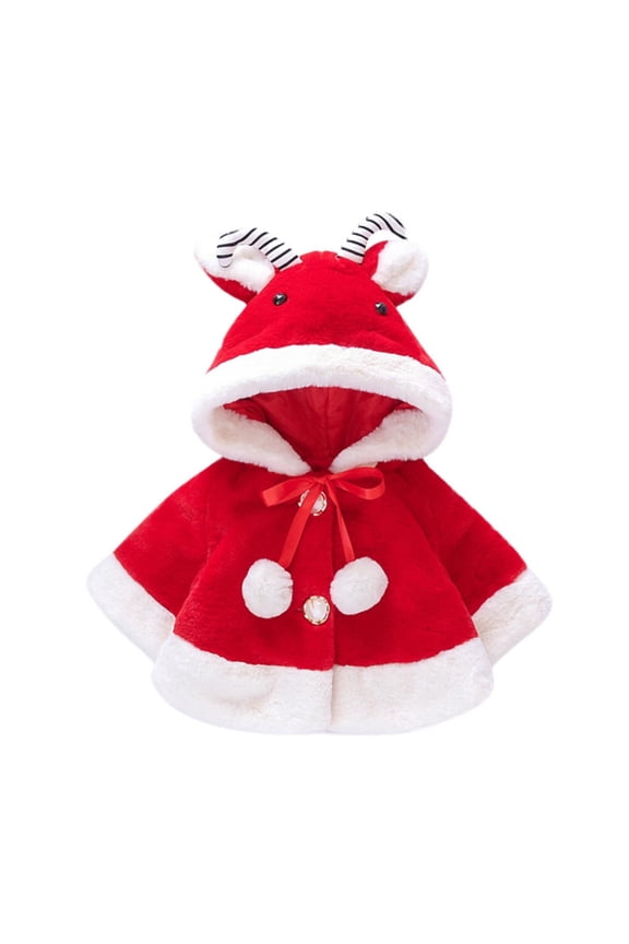Baby Girls Cloak Winter Jacket Toddler Girls Animal Print Outwear Warm Hooded Coat Princess Cloak Cape Winter Outdoor Baby Jacket Snowsuit Cotton Hooded Warm Winter Kid Car Seat Coat