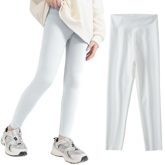 NOKIO Baby Girls' Spring And Autumn Leggings Tights Girls' Seamless Leggings Youth Girls Compression Pants Kids Leggings Yoga Dance Sport Workout Running Pants