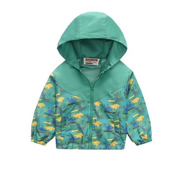 NOKIO Baby Girls Winter Jacket Kids Baby Boys Girls Cartoon Dinosaur Rainbow Camouflage Zip Windproof Jacket Hooded Trench Lightweight Kids Coats Windbreaker Casual Outerwear Girl Teen Winter Coats