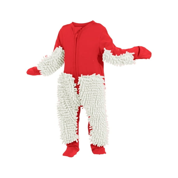 NOKIO Baby Mop Onesie Baby Boy Girl Baby Onesie Crawling Baby Solid Mop Dress Toddler Jumpsuit Bodysuit Outerwear Infant Boys Girls Long Sleeved Floor Mop Crawl Jumpsuit