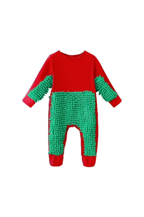 Baby Mop Rompers Baby Girls Boys Long Sleeved Crawl Jumpsuit Bag Hand Bag Feet Soild Mop Suit For 0 To 24 Years Adorable Baby Rompers Kids Boys Girls Long Sleeved Floor Mop Crawl Suit