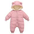 thumbnail image 1 of NOKIO Baby Snowsuit Winter Coat Warm Hoodie Romper Toddler Girl Boy Long Sleeved Hooded Down Cotton Crawling Suit With Extra Pile For 0 To 18 Months Baby Long Sleeve Jumpsuit, 1 of 4