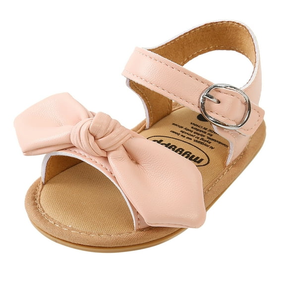 NOKIO Baby Summer Sandals Cute Infant Sandals Kids' Sport Sandals Toddler Kids Girl Bowknot Soild Colour The Floor Barefoot Non-Slip First Walkers Prewalker Sandals 0-18M