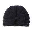 thumbnail image 1 of NOKIO Baby Winter Soft Knit Cap Newborn Warm Winter Dome Hat Baby Soft Round Top Beanie Toddler Baby Boys Girls Knitted Cap Beaniess Solid Cotton Bowknot Elastics Turban Hat, 1 of 3