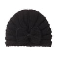 thumbnail image 1 of NOKIO Baby Winter Soft Knit Cap Newborn Warm Winter Dome Hat Baby Soft Round Top Beanie Toddler Baby Boys Girls Knitted Cap Beaniess Solid Cotton Bowknot Elastics Turban Hat, 1 of 3