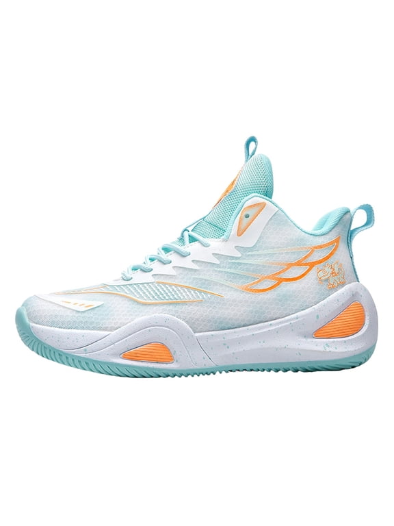 Basketball Sneakers for Men Comfortable Breathable Mesh Running Shoes with Durab๐
e Non-S๐
ip Sole, La๐ผe Up Mid Top Casual Sneakers Indoor Outdoor Court Training Shoes for Back to College