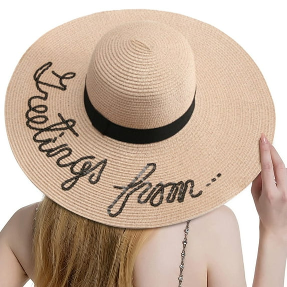 NOKIO Beach Hats for Women Big Straw Wide Brim Summer Hat Floppy Foldable Roll up Cap Sun Hat UPF 50+ Women Summer Wide Straw Hat Beach Foldable Sun Hats Roll Up Protection Sun Cap