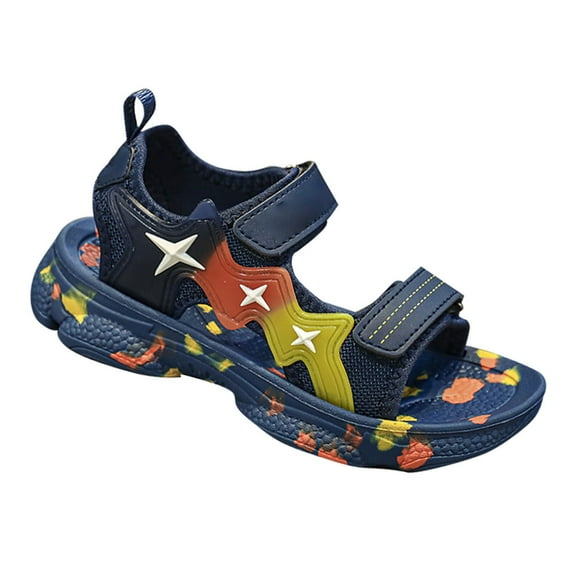 NOKIO Boys' And Girls' Summer Outdoor Beach Sports Closed Toe Sandals Soft And Bouncy Sole Non Slip Lightweight Beach Sandals For Small And Medium Sized Children