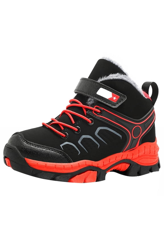 Boys Hiking Sneakers Running Walking Trainers Kids Anti-Slip High Top Lace-up Athletic Shoes Fall Winter Outdoor Children’S Comfort Sneakers All Day Kids Holiday Shoes Athletic Fall