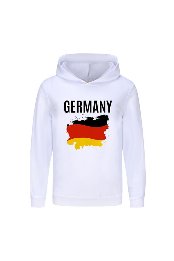 Boys Hooded Graphic Print Sweater German English Printing Boys And Girls With Long Sleeves And Hoodies Sweater Baby Pullover Girl Clothes Boys Hooded Graphic Hoodie