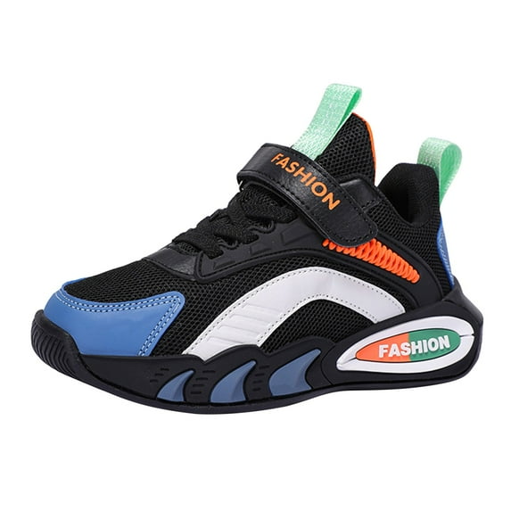 NOKIO Boys Seasonal Sport Shoes Breathable Mesh Lace-Up Sneakers for Medium-Big Kids Lightweight Casual Play Outdoor Footwear